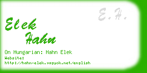 elek hahn business card